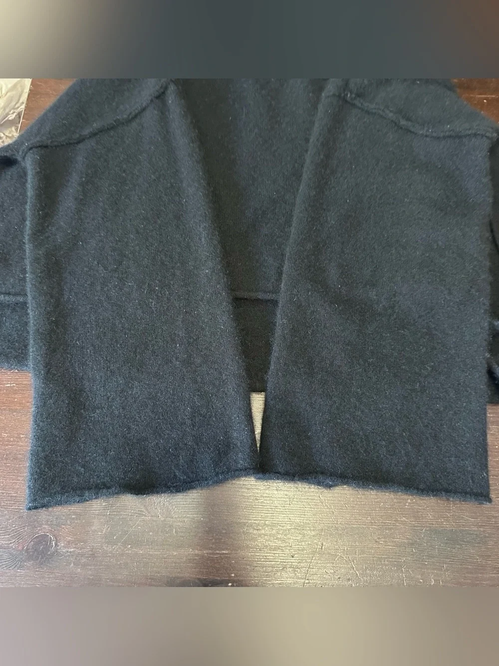 Free People Black 100% Cashmere Open Sides High Low Pullover Crop Boxy Sweater